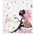 thumbnail image 2 of Pink Butterfly Girl Shower Curtain Extra Long 84 Inch, 2 of 2