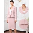 thumbnail image 2 of DARING DIVA 2Pcs Women's Long Sleeve Blazer Pencil Skirt Set S Pink, 2 of 6