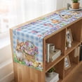 thumbnail image 6 of Table Runners 72 Inches Long Dress Scarves, Easter Bunny Farmhouse Kitchen Table Runner, Coffee Tablerunners, Spring Easter Eggs Floral Blue Check 16x72 Inch, 6 of 9