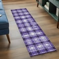 thumbnail image 3 of 2'x6' Rug Runners for Hallways Kitchen, Purple Plaid Non Slip Entryway Beside Floor Carpet Runner, Modern Art Checkered Farmhouse Washable Laundry Room Bedroom Throw Rugs Mat for Family Pet, 3 of 8