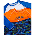 thumbnail image 2 of Quad Seven Boys' Rash Guard Set - 3 Piece Quick Dry Sun Shirts and Swim Trunks for Boys (Sizes: 5-12), 2 of 7