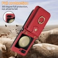 thumbnail image 6 of Phone Case for Samsung Galaxy Z Flip 5 5G 2023 Wallet Cell Cover with Crossbody Strap Ring Stand RFID Credit Card Holder Leather Accessories ZFlip5 Z5 G Flip5 5Z Women Men Girls Red, 6 of 14