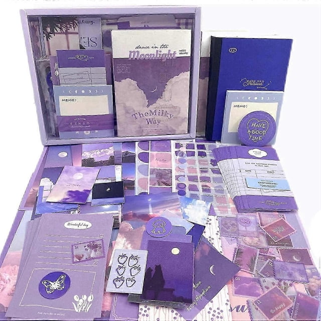 348 PCS Vintage Scrapbook Kit,Scrapbooking Supplies Kit, Junk Journal Supplies Kit with A6 Grid Not