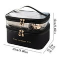 thumbnail image 3 of TUTUnaumb Double-layer Cosmetic Bag Makeup Organizer Bag Travel Accessories Dorm Room Essentials Toiletry Bag Solid Color Portable INS Fashion Waterproof Portable Large Capacity Storage Bag-Black, 3 of 3