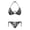 Black Grey Geometric Print, variant on Pride Rainbow Love Print Ladies Two Piece Bikini Swimsuit Set Lightweight Halter Triangle Bathing Suit Women Swimwear for Beach Pool