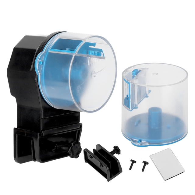 Alimentador automático para peces, temporizado, flexible, cómodo, limpio, fácil de instalar, dispensador de alimentos para pecera, azul
