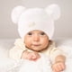 thumbnail image 5 of Lindo gorro de punto para bebé con bordado de doble corazón y doble ovillo de lana | Gorro de invierno suave y cálido para bebés y niños pequeños | Accesorio cómodo y acogedor para recién nacidos, 5 of 5