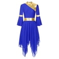 thumbnail image 5 of Vestido de baile lírico de Ballet litúrgico para mujer, cuello simulado, manga 3/4 acampanada, dobladillo asimétrico, disfraces de actuación de baile y coro, 5 of 5