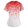 thumbnail image 5 of Womens Valentine's Day Scrub Tops Cute Heart Print Short Sleeve Nurse Working Uniforms Valentine's Day Soft Stretchy Holiday Scrub T Shirts, 5 of 5