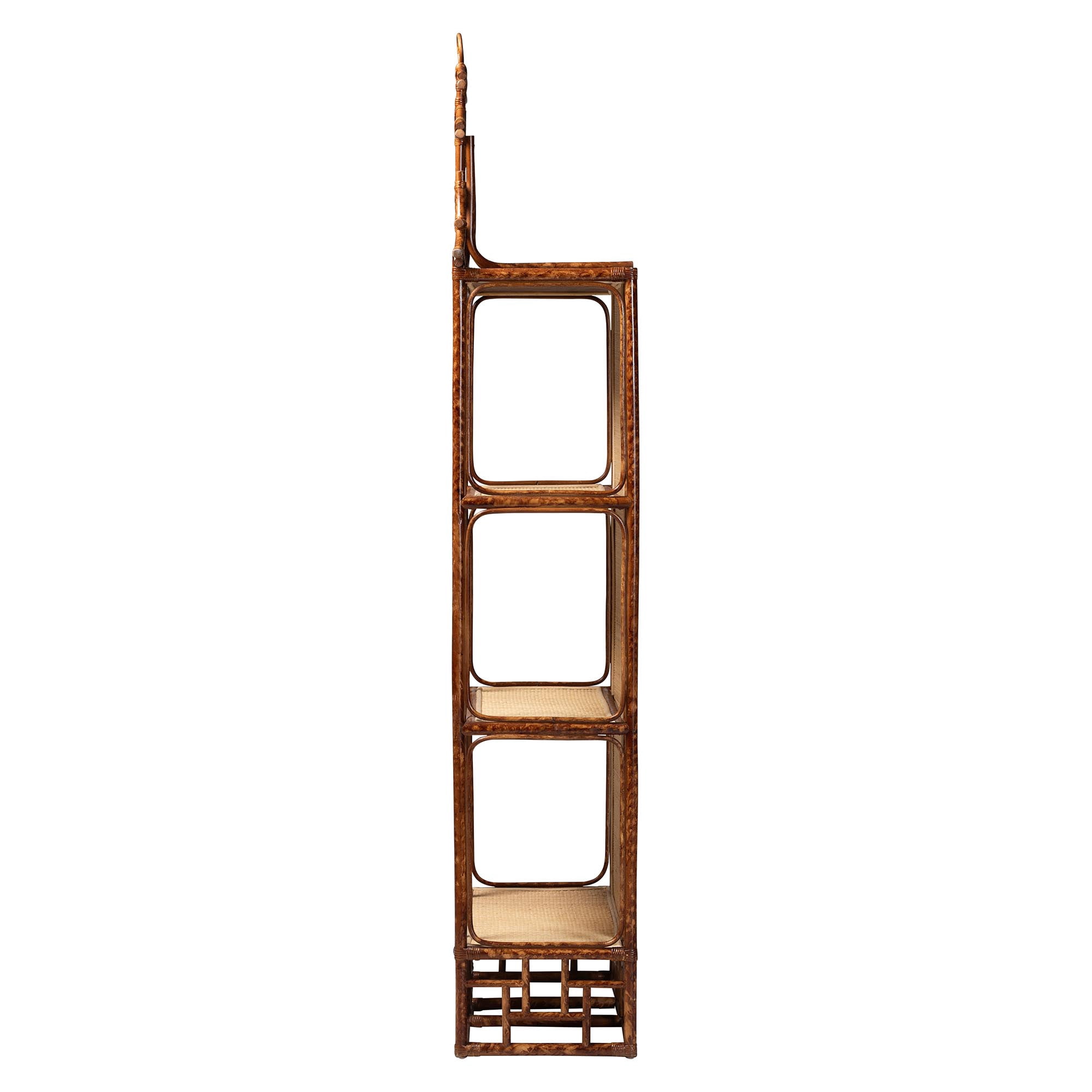 bali & pari Tamiko Boho Freestanding Shelf, 3-Tier, Marbled Tortoise Brown