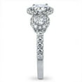 thumbnail image 3 of 2.50 Cts Three Rounds Moissanite Solitaire Halo Engagement Ring, 18K White Gold Plated Ring /925 Sterling Silver Ring, 3 of 3