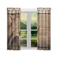 thumbnail image 2 of MYPOP Deer Antlers Against Rustic Wooden Background Window Curtain Kitchen Curtain 26x39 inches (Two Pieces), 2 of 3