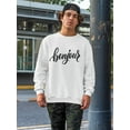 thumbnail image 2 of Bonjour! Design Sweatshirt Men -Image by Shutterstock, Male 4X-Large, 2 of 4