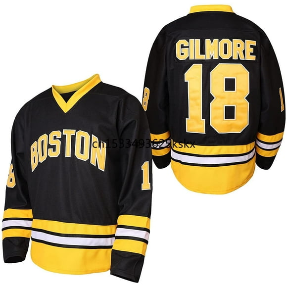 Boston Happy Gilmore Jersey 18 Adam Sandler 1996 Movie Ice Hockey Jersey All Stitched Sport Sweater Us Mens S-XXXL Black