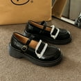 thumbnail image 6 of Lovskoo Women's Dress Leather Shoes Round Toe Japanese Style Cute Leather With Skirt for 2024 Summer Single Shoes Black, 6 of 8