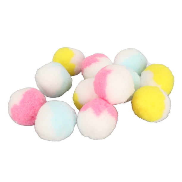 12 bolas de juguete para gatos resistentes a las mordeduras, juego silencioso, bolas interactivas de felpa para gatos para entrenamiento y juego de gatitos, 4,5 cm/1 8 pulgadas, colores en conflicto
