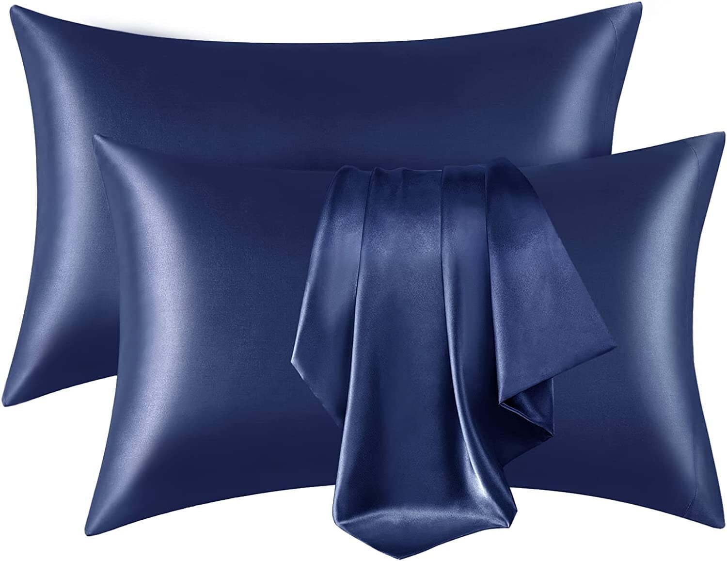Satin Silk Pillowcase for Hair and Skin, Navy Blue Pillow Cases