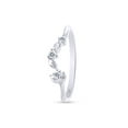thumbnail image 2 of 1/10 Carat Round Cut Moissanite Lab Created Diamond Art Deco Wedding Band Leaf Design Ring In 14K White Gold Over Sterling Silver(VVS1/G-H,0.10 Cttw)-6.5, 2 of 6