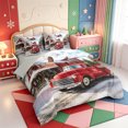 thumbnail image 2 of Manfei Country Vintage Christmas 7-Piece Twin Bedding,Rustic Santa Sleigh Bedding Comforter Set,Light Gray Reversible, 2 of 7