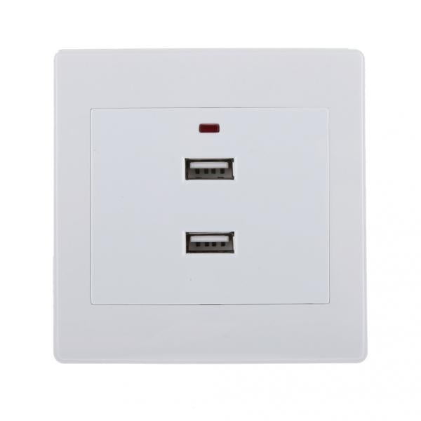 2x Enchufe de Pared USB Soledad Toma de Corriente Estación Del Panel 5V 2.1A