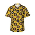 thumbnail image 1 of Balery Retro Vinyl Records Camisas hawaianas de manga corta para hombre, camisas playeras de corte holgado, camisas de vacaciones con botones,Large, 1 of 7