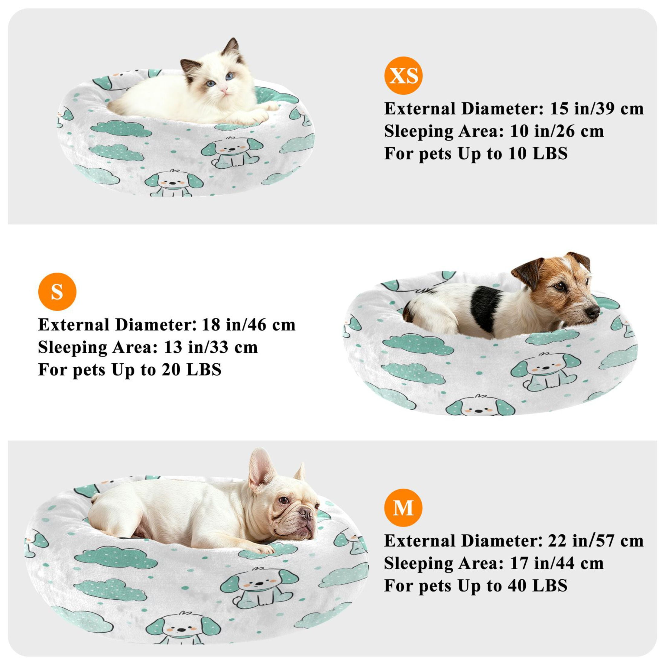 Iauyy Pet Couch Donut Cat Bed for Indoor Cats/Small Dogs Washable & Machine with Non-slip Bottom Calming Cat Furniture, Dot (M)
