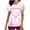 Pink, variant on Fesfesfes Exercise Clothes for Womens Fashion Short Sleeve V-Neck Tops Working Uniform Printing With Pocket Blouse Tops Womens Shirts XS(US:2)
