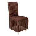 thumbnail image 1 of Three Seersucker Chair Cover Lace Skirt Home Universal Full Elastic Dining Chair Cover, 1 of 9
