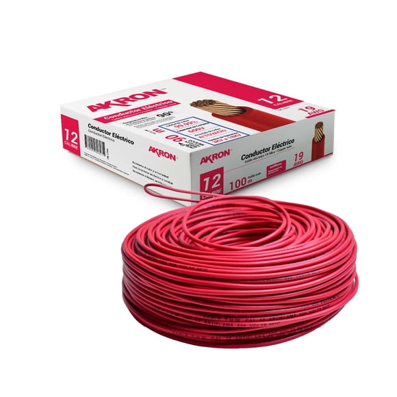Cable De Cobre Akron Calibre 12 90mts Blanco