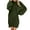 Green, variant on Womens Sleepwear Nightgown Round Neck Plush Mid Length Cotton Long Sleeve Comfortable Loose Fit Sleep Dress Soft Breathable