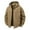 Khaki, variant on HAiming Fleece Lined Jackets Coats for Men Full Zip Casual Long Sleeve Solid Color Hooded Outwear with Pockets