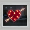 thumbnail image 4 of Northlight 18" Red and White Lighted Heart with Arrow Valentine's Day Window Silhouette, 4 of 8