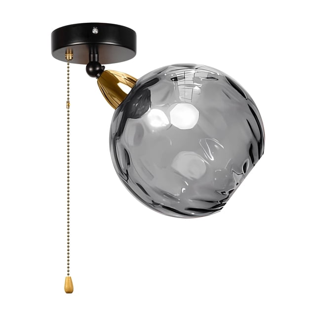 FSLiving Lumière Réglable pour RV avec Interrupteur à Fermeture Éclair 12V Rétro Éclairage Intérieur Décoratif pour RV Luminaires de Couloir Montage au Plafond, E26 E27 Gris Fumée Martelé Semi-Encastré pour RV Véhicule Récréatif