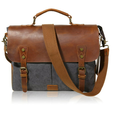 Lifewit Vintage Leather Messenger Bag Canvas Shoulder Military Travel Men (Best Mens Leather Travel Bag)