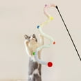 thumbnail image 4 of Extra Long Plush Cat Teaser Wand - Christmas Themed Tassels & Pom Poms, 55cm/21.65in Polyester Toy for Kittens, Promotes Dental Health, 1pc, 4 of 6