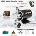 thumbnail image 2 of Bomba de transferencia de agua KITLUCK 115V 1/10HP 1250L/h con kit de mangueras, 2 of 7