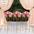 thumbnail image 4 of Rectangular Metal Gold Flower Stand Party Wedding Centerpiece Column Holder Rack Decor Wedding Flower Stands, 4 of 9