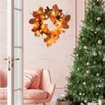 thumbnail image 2 of Guanhe Fall Wreath Autumn Front Door Maple Leaf Wreath Harvest Wreath, Round Leaves Fall Decorations for Outside Indoor Wall Window Festival Decor, 2 of 7