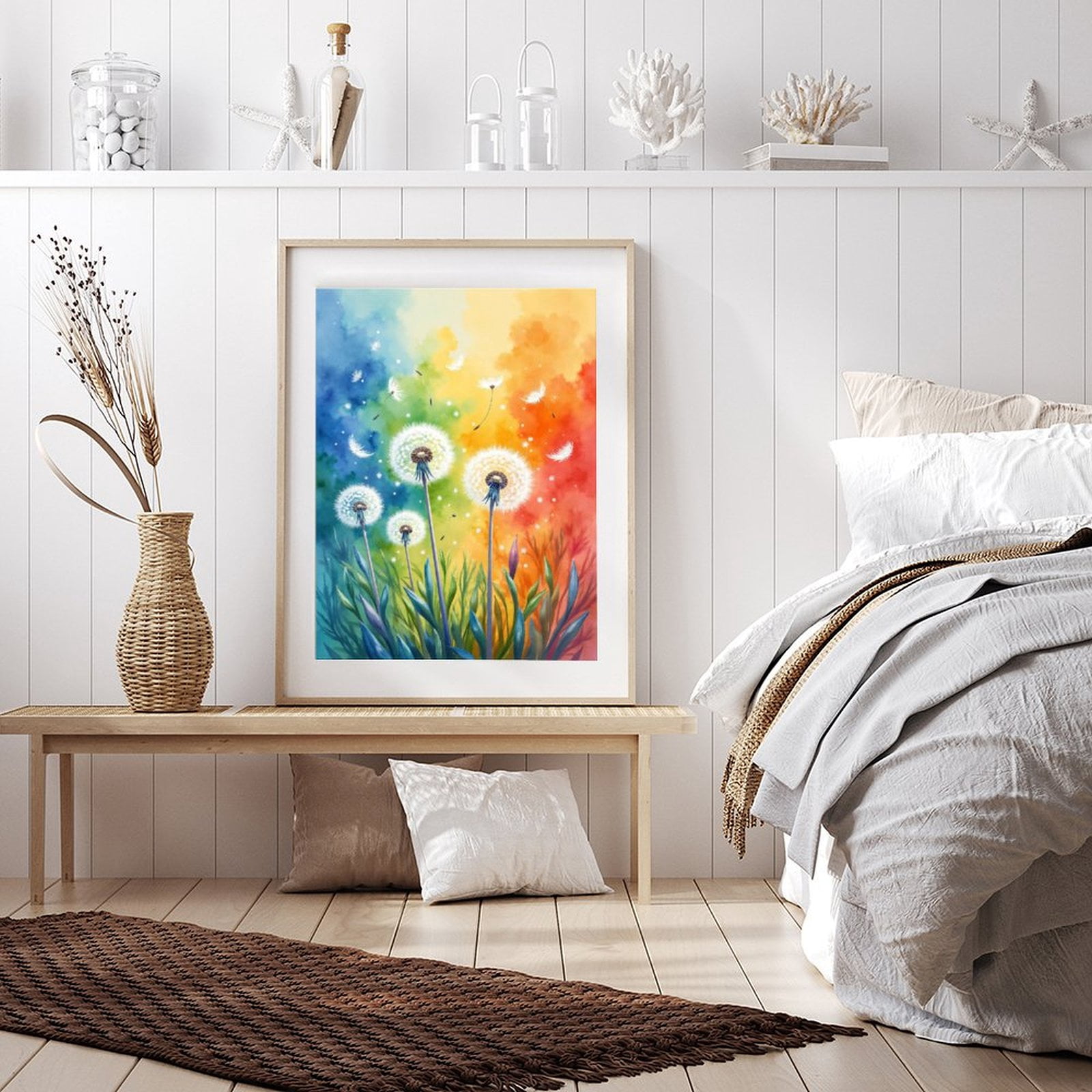 Diamond Art Kit for Adults, Rainbow Dandelion Dreams Scene Diamond Painting for Adults Beginners, DIY Diamond Art Painting Kits, 5D Diamond Painting Crafts for Home Decor 12x16 Frameless