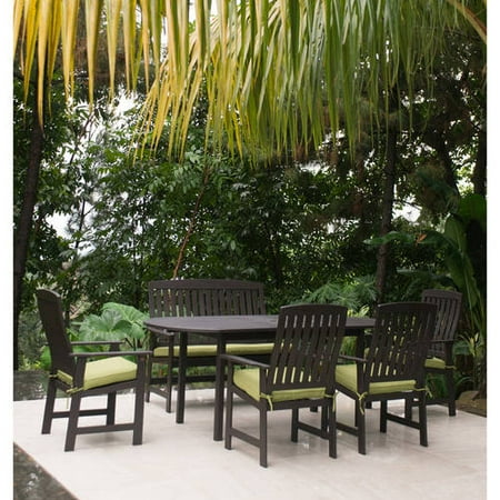 Delahey 6 Piece Patio Dining Set Dark Brown Seats Com Delahey 6 Piece Patio Dining Set Dark Brown Seats