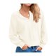 thumbnail image 3 of Suéter de Cuello Redondo con Botones para Mujer, Larga, Estilo Henley, Ideal para Otoño. Camisetas Tipo Jersey de Punto Suelto y Moderno. S, 3 of 7