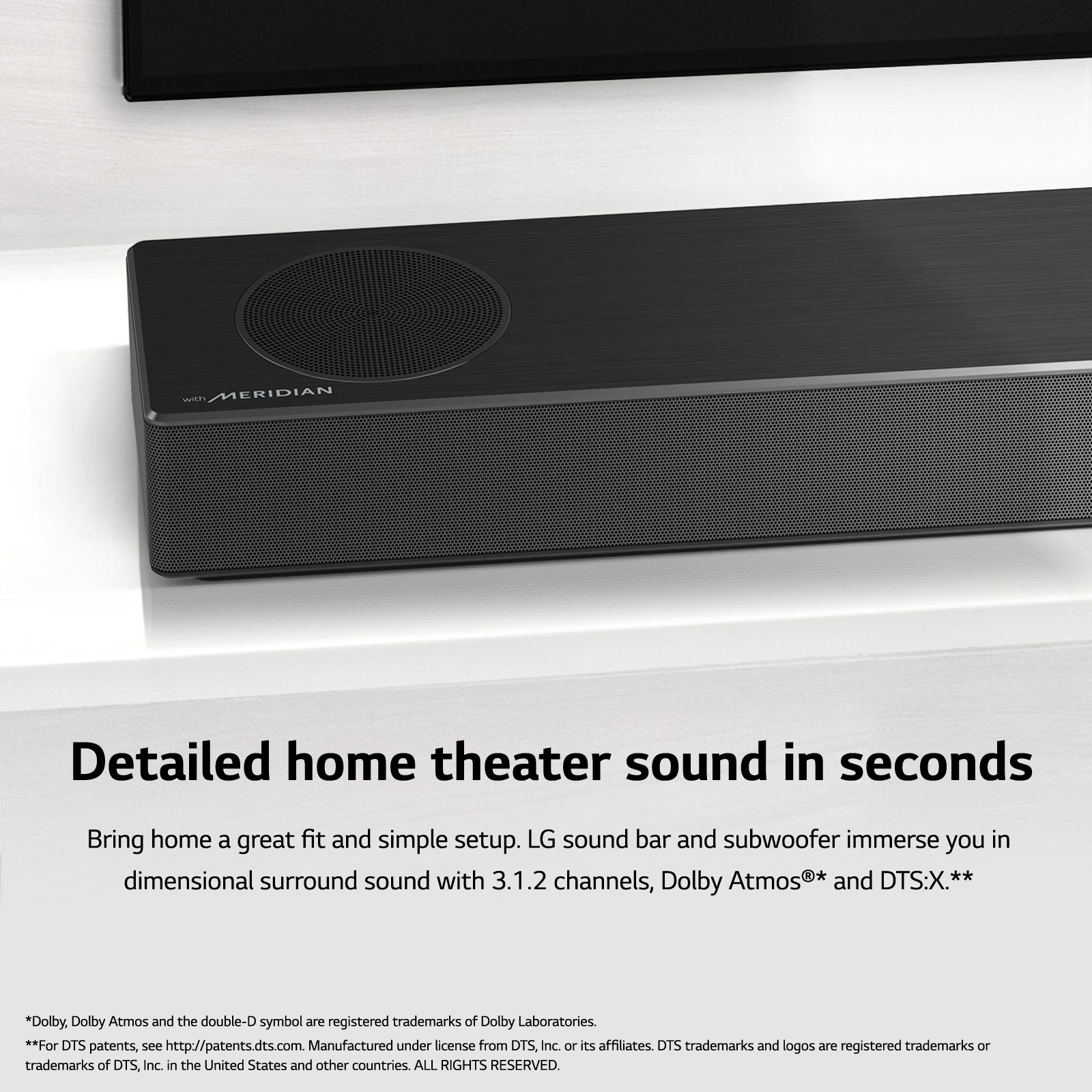 LG 3.1.2 Channel High Res Audio Soundbar with Dolby Atmos and 4K Pass-Through, SPM7A - image 4 of 12