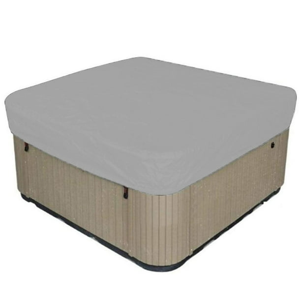 Cubierta cuadrada para jacuzzi, cubierta de repuesto para jacuzzi de jardín, cubierta rectangular impermeable con protección UV para spa, cubierta para spa de exterior (varios tamaños, gris)
