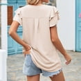 thumbnail image 6 of Njoeus Womens Dressy Blouse V Neck Chiffon Tunic Tops Ruffle Sleeve Flowy Shirts Ladies Business Casual Summer Cute T-Shirt Solid Color S-XXL, 6 of 6