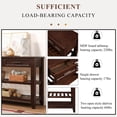 thumbnail image 4 of GZXS 42" Rectangle Console Table with Storage Drawers and Open Shelves, Multi-Purpose Entryway Sofa Table with Solid Wood Legs, Espresso, 4 of 10