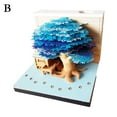 thumbnail image 3 of 3D Memo Pad with Lamp Bookshop, Paper Carving Art Note Pad Paper Card Craft T4, 3 of 4