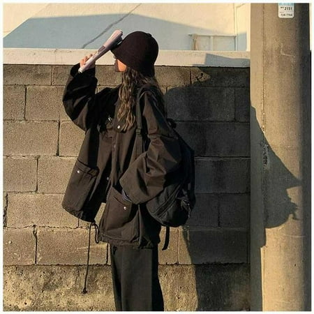

Oversized Cargo Jacket With Utility Pocket