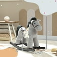 thumbnail image 3 of Dranite Kids Rocking Horse, Plush Ride-On, Neigh Sound, Gray, 2-5Y, 3 of 11