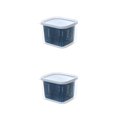 thumbnail image 3 of Matsuzay Caja de mantenimiento de frescos, refrigerador, cajón de drenaje con tapa, compartimiento de conservación de frescura, cesta de gris azul 2piezas, 3 of 6