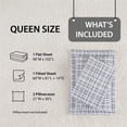 thumbnail image 6 of Regency Heights Flannel Cotton Sheet Set, 4-Piece Queen Bed Sheets with Pillowcase, Plaid Printed Sheet Bedding Sets, Grey, 6 of 8